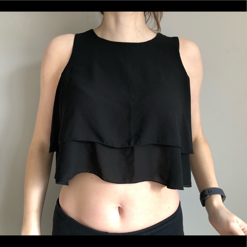 Layered black crop top